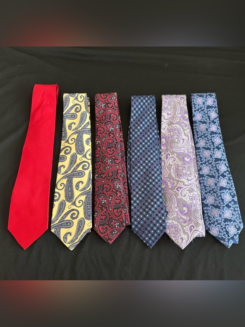 6 Men’s designer ties Andrew, Fezza, Rochester, Haines & Bonner, Geoffrey Beene